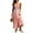 Blush Pink, variant on Women's Cutout Square Neck Midi Cami Dress with Ties and Ruched Backless Fit 95% Polyester 5% Spandex Imported Easy Care