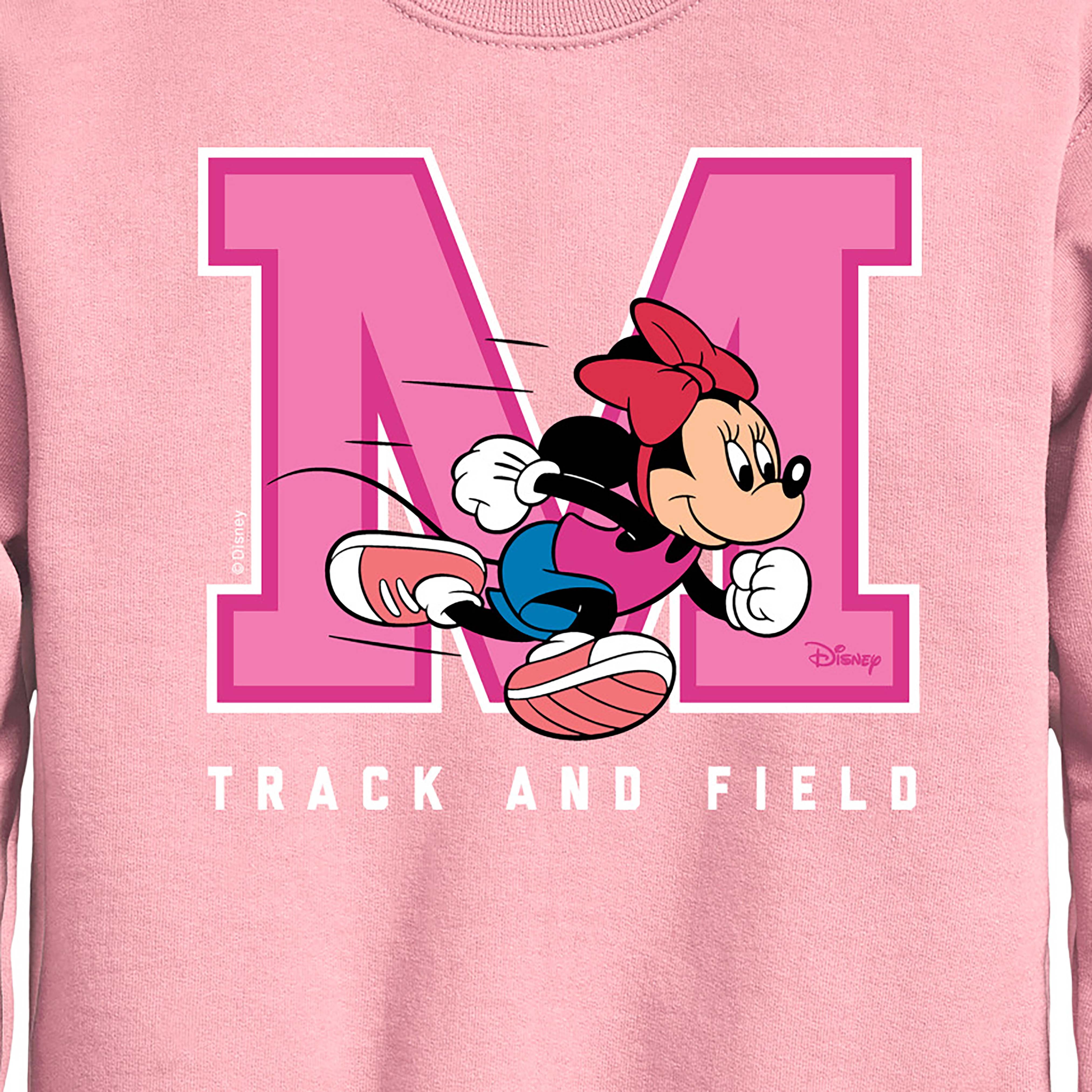 Disney - Minnie Track And Field - Toddler And Youth Crewneck Fleece Sweatshirt