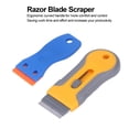 thumbnail image 2 of Kit d'Outils Grattoir à Lame de Rasoir Ergonomique à Manche Courbé - Design Rétractable pour un Rangement Facile, Ensemble de 63 Pcs avec 2 Poignées en ABS, 50 Grattoirs et 11 Lames - Idéal pour Enlever Décalcomanies, Autocollants, Colle, 2 of 7