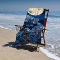 thumbnail image 4 of PHYHOO Beach Towels Blue Flower Painting with Camping Towels Quick-Dry &amp; Super Absorbent Asian Ink Painting Microfiber Sand Free for Bathroom Swim 30x60in, 4 of 8