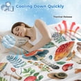 thumbnail image 3 of Colorful Mushroom Cooling Blanket,Lightweight Summer Throw Blanket with Double Sided Cold Effect,Watercolor Spring Floral Summer Botanical Picnic Blankets Bed Sheet for Hot Sleepers 60"x80", 3 of 8