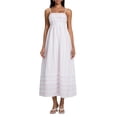 thumbnail image 1 of Gupgi Robe Sans Manches à Rayures pour Femmes, Robe Midi Évasée, Bretelles Spaghetti, Découpe au Dos, Fluide, Longue Robe d'Été, 1 of 9
