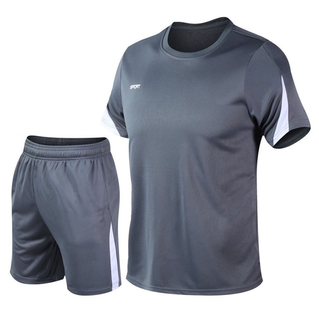 Traje deportivo para correr para hombre, chándales de manga corta para hombre, pantalones cortos de entrenamiento para hombre, conjunto de camisa, traje para correr para hombre, muy recomendado
