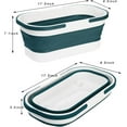 thumbnail image 2 of 2-piece foldable plastic bucket with wheels, 12 liters (3.17 gallons) foldable rectangular mop bucket, 2 of 6