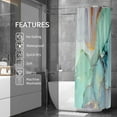 thumbnail image 6 of Abstract Marble Shower Curtain, Blue Green Jade Texture Gold Stripes Ombre Watercolor Paint Bath Curtain, Modern Ink Art Decor, 72x72, 6 of 7