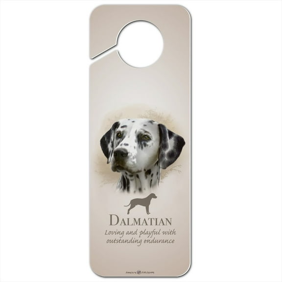 Dalmatian Dog Breed Plastic Door Knob Hanger Sign