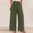 thumbnail image 2 of ZZwxWA Womens Wide Leg Pants Casual 2025 Elastic Waist Loose Flowy Palazzo Pants Trousers with Pockets, 2 of 7
