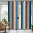 thumbnail image 4 of Blue Brown Outdoor Curtains for Patio Waterproof,Windproof Privacy Curtains with Weighted Bottom,Farmhouse Wood Grain Vintage Vertical Striped Outside Drapes for Picnic Garage Yard 54"x84" 2 Panel, 4 of 8