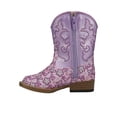 thumbnail image 3 of Roper Girls Lavender Glitter Floral Square Toe Cowboy   Mid Calf Boots, 3 of 5