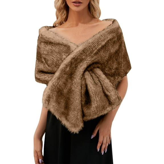 Ociviesr Women Elegant Bridal Wedding Plush Long Shawl Stole Wrap Scarf Keep Warm Clothing Accessories Scarf Scarf Sweater Wraps with Sleeves Formal Cover up for Evening Dresses