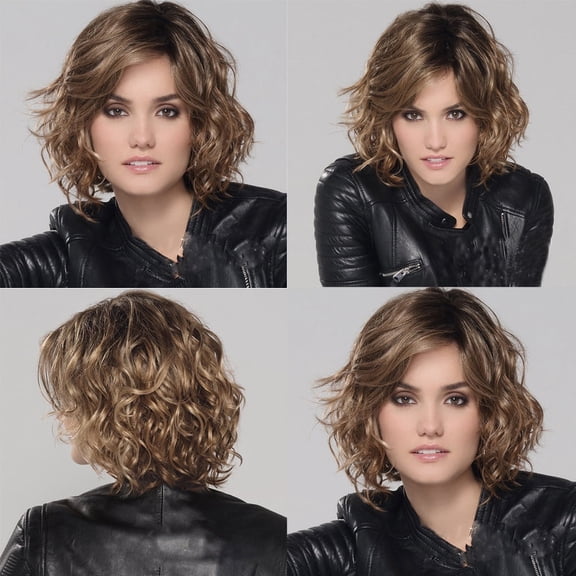 Easter Medium Long Straight Wig - Hair Fashion Female Short Wig Hair Fiber Natural Curly Wigs Hair Synthetic Wig Brown Pullover Toupee St. Patrick'S Day, Wedding, Season, Anniversary