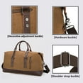 thumbnail image 6 of Duffle Bag for Travel 42L Canvas Duffel Bag Carry on Genuine Leather Overnight Weekender Bag for Men, 6 of 6