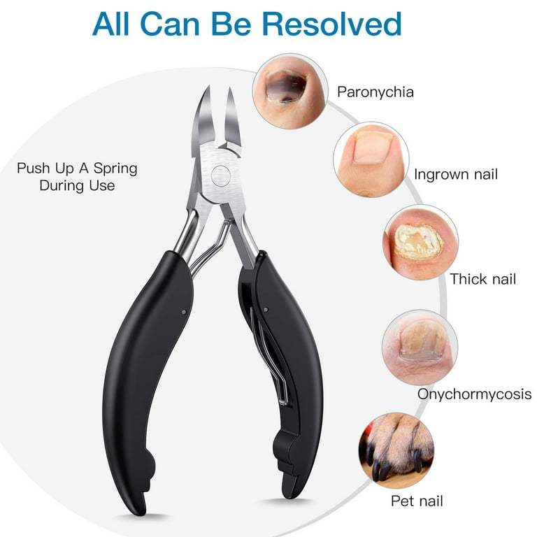 Professional Toenail Clippers for Thick Nails for Seniors - Thick Toenail  Clippers for Men - Large Handle for Easy Grip + Sharp Stainless Steel - Best  Nail Clipper - horn pliers black 