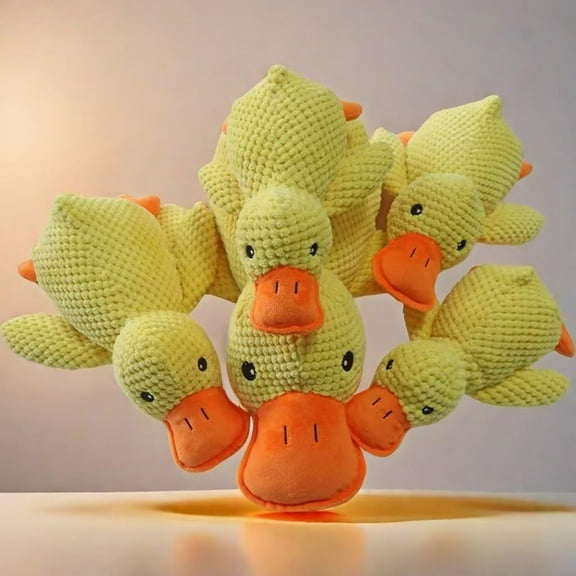 The Mellow Dog Calming Duck Toy with Quacking Sound – Soothing Plush Dog Toy for Anxiety Relief, Indoor Play & Stress Relief (Large)