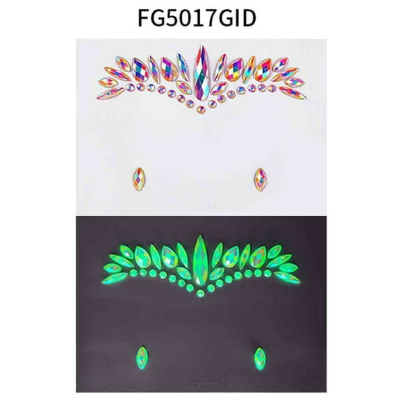 TopLLC Luminous Mermaid Face Jewelry, Body Rhinestones Luminous Music Carnival Party Makeup eye drill sticker