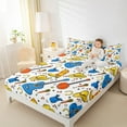thumbnail image 4 of Manfei Cartoon Guitar Microphone Full Size Sheets 4-Piece, Cowboy Rustic Life Bed Sheets, Stars Music Notes Horseshoes Sheet Sets, Super Cozy Room Decor, 4 of 7