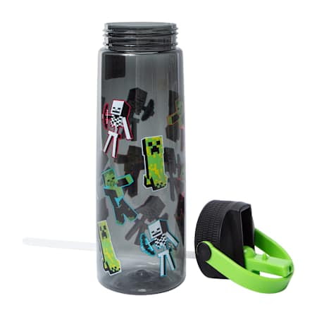 Zak 30oz Minecraft Flip-Sip Sports Bottle, Green and Black Creeper