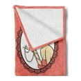 thumbnail image 2 of Vintage Woman Soft Flannel Fleece Blanket, Vintage Fashion Girl Portraits with Makeup Perfume and Cigarette, Cozy Plush for Indoor and Outdoor Use, 50" x 70", White Black and Coral, by Ambesonne, 2 of 5