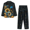 thumbnail image 7 of FOR U DESIGNS Butterfly Sunflower Button Up Pajamas for Women Long Sleeve Sleepwear Pants and V-neck Tops 2 Pack Size 3XL Button Down Pajama for Women Loose Fit, 7 of 7