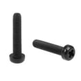 thumbnail image 1 of Unique Bargains M4x20mm Fileté Nylon Phillips Croix Pan Tête Machine Vis Noir 50 Pcs, 1 of 3