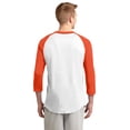 thumbnail image 2 of Sport Tek Adult Male Men Colorblock 3/4-Sleeve Jersey White/Deep Org Small, 2 of 6