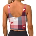 thumbnail image 3 of Naloa Heart Plaid Sports Bras for Women, High Support Bra with Removable Pads, Comfortable - X-Large, 3 of 9