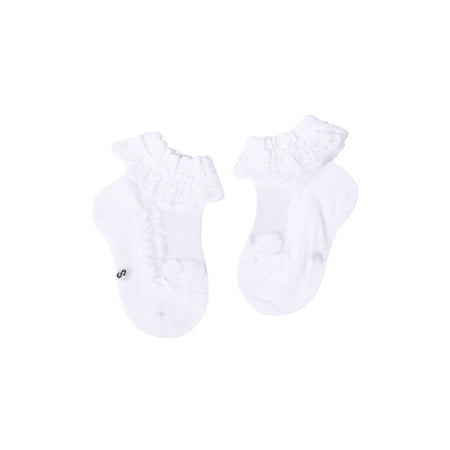 

Lamuusaa Lace Princess Socks Cotton Breathable Mesh Ruffled Short Stockings Solid Color Frilly Ankle Cute Hose for Baby Girls