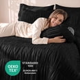 thumbnail image 4 of Lipa King Size Comforter Set,5-Piece Bed in a Bag,All Season Bedding Set,Ruched Design,Comforter,Pillowcases and Shams,Black, 4 of 8