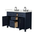 thumbnail image 2 of Beckett 48" Dark Blue Double Vanity & Giotto Quartz Top (3-Hole) & Black Trim, 2 of 5