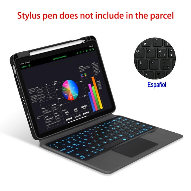 Detachable Magic Keyboard Case For iPad Pro 12.9 11,Air 5 4 3 10.9 iPad 10.2 7/8/9th 10th Gen Mini 6 Tablet Funda Keyboard Cover Spanish Keyboard iPad Mini 6