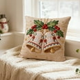 thumbnail image 5 of Cinvoph 18"x18" Embroidered Christmas Throw Pillow Covers Linen Festive Xmas New Year Decorative Pillow Cases for Couch Sofa Bed Chair Living Room Party, Winter Home Decoration, 5 of 6