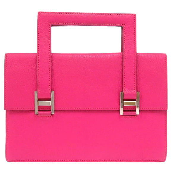 Pre-Owned Hermes 365 Chevre Rose Shocking Silver Hardware K Stamp Handbag 1017 HERMES