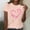 Beige, variant on Abomasnow Women's Crew Neck Breast Cancer Awareness T-Shirt Casual Heart Pink Ribbon Graphic Short Sleeve Shirt Breast Cancer Fighter Pullover Tops
