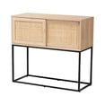thumbnail image 2 of Baxton Studio Amelia Mid-Century Modern Transitional Natural Brown Finished Wood and Natural Rattan Sideboard Buffet, 2 of 7