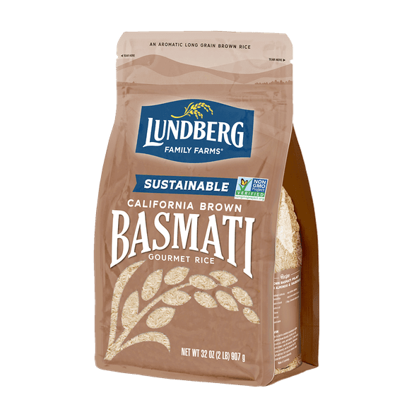Pack of 6, Lundberg California Brown Basmati Rice, 32 oz