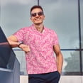 thumbnail image 4 of Haiem pink bow Pattern Mens Polo Shirts Quick Dry Short Sleeve Golf T Shirt Performance Moisture Wicking Casual Workout-, 4 of 6