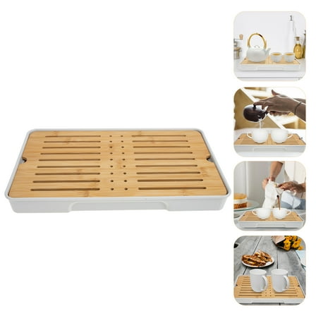 TOYMYTOY Elegant Serving Tray Bamboo Storage Water Tea Lovers 1Pcs
