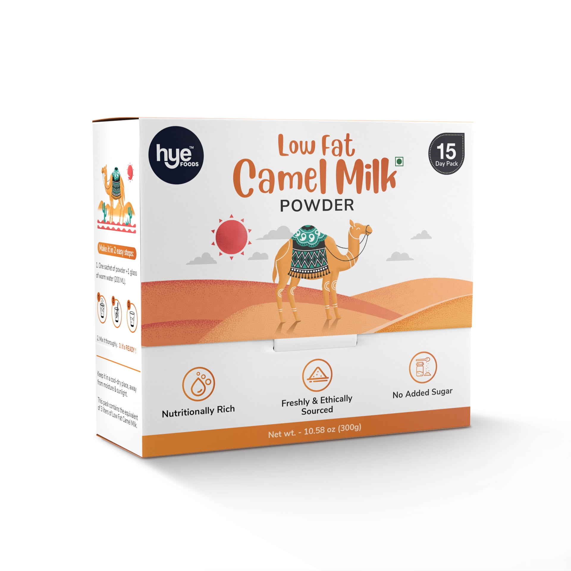 Hye Foods Low Fat Camel Milk Powder । 100% Pure & Natural । 15 * 20gm ...