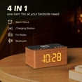 thumbnail image 2 of Reloj despertador con altavoz Bluetooth ANJANK Wooden con radio FM y cargador, 2 of 8