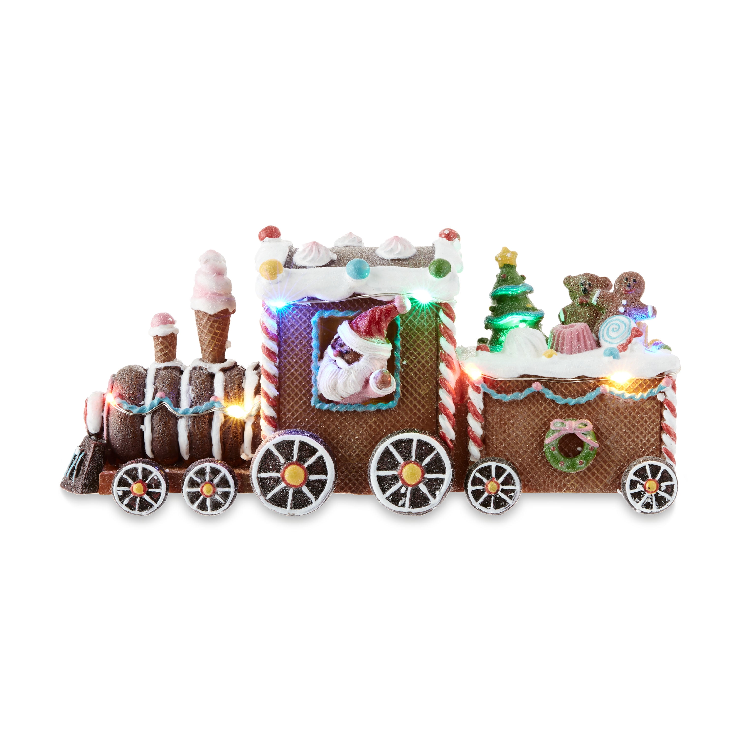 Holiday Time Christmas Village LED Gingerbread Train, 9"