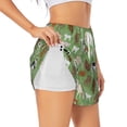 thumbnail image 3 of Lsque Cows And Calves Printed Women's Running Shorts with Liner Pockets,Elastic Quick Dry Workout Athletic Gym Yoga Shorts,Womens High Waist Shorts-Small, 3 of 9