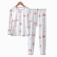 thumbnail image 5 of TOWED22 Baby Toddler Girls Fall Winter Outfits 2pcs CartoonPrint Long Sleeve Round Neck Tee and Relaxed Pants Set Clothes(White,7-8 Y), 5 of 8