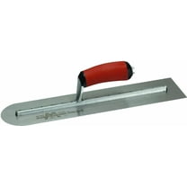 MARSHALLTOWN MXS66RED Rounded Front Finishing Trowel, 16 x 4 inch Blue Steel Concrete Finishing Tool for Masonry and Sidewalks
