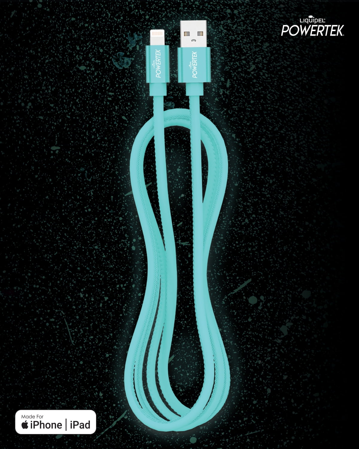 Liquipel Powertek Glow in Dark Cable lightning - Blue