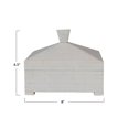 thumbnail image 4 of Creative Co-Op Boîte de Rangement Décorative Pyramide avec Couvercle et Bouton Ivoire, 4 of 4