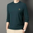 thumbnail image 2 of Men's Autumn Casual Solid Round Neck Long Sleeve T-shirt, 2 of 8