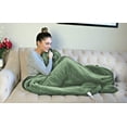 Pure Warmth Velour Sherpa Electric Heated Warming Blanket Twin Sage