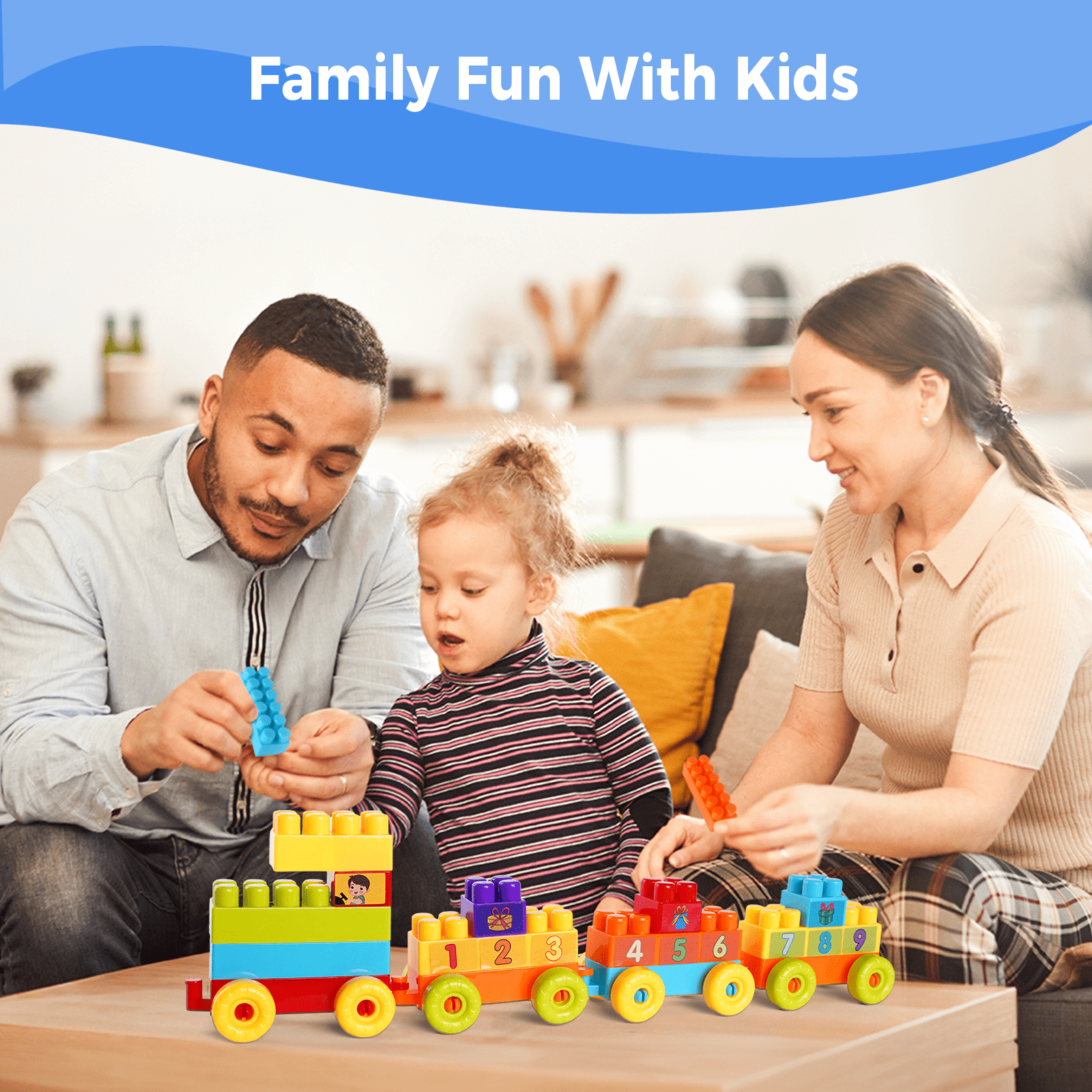 Building Blocks for Kids Toddlers, 370 Pcs Large Classic Building Bricks Blocks Set, Basic STEM Toys Birthday Gift for Kids Age 3+