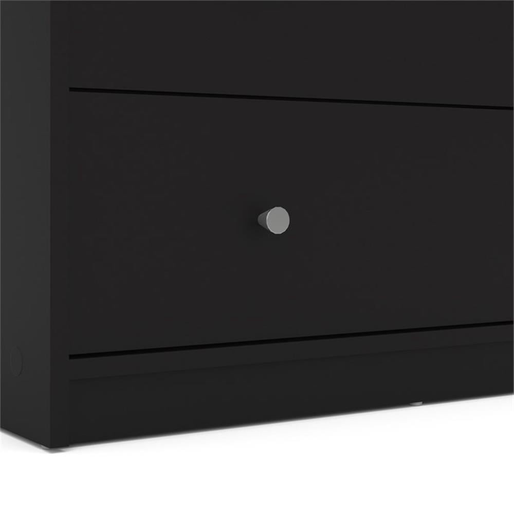Home Square 3 Piece Set with 3 Drawer Chest and 2 1-Drawer Nightstands in Black