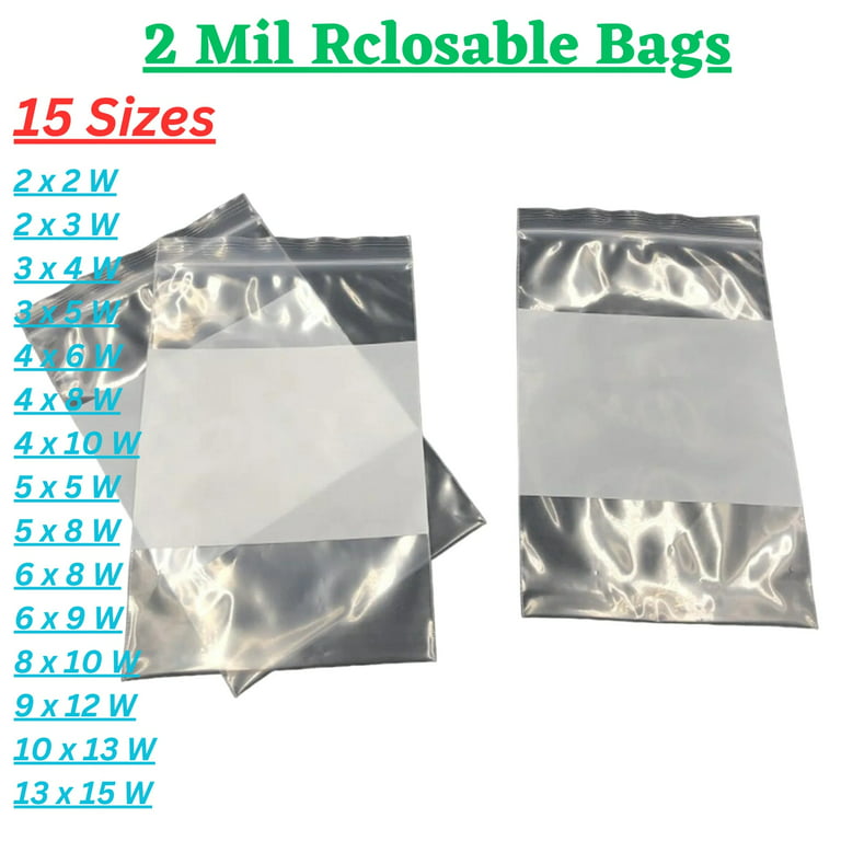 2x3 Clear 2 Mil Small Plastic Bags Mini Zip Baggies Jewelry Top Lock  Reclosable